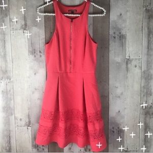 Express salmon zip up lace dress size 6